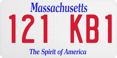 MA license plate 121KB1