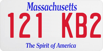 MA license plate 121KB2