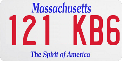 MA license plate 121KB6