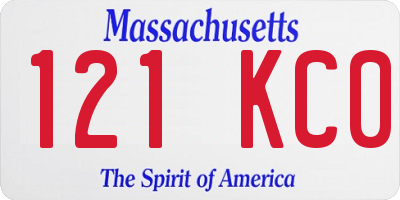 MA license plate 121KC0
