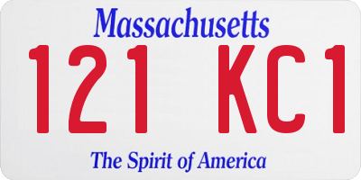 MA license plate 121KC1