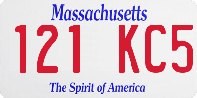 MA license plate 121KC5