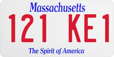 MA license plate 121KE1
