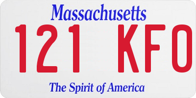 MA license plate 121KF0