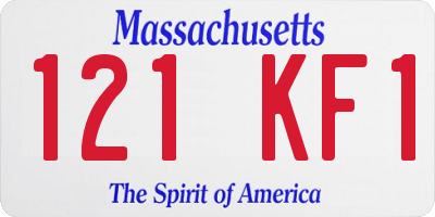 MA license plate 121KF1