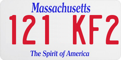 MA license plate 121KF2