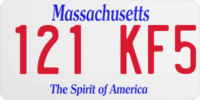 MA license plate 121KF5
