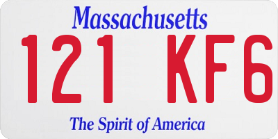 MA license plate 121KF6
