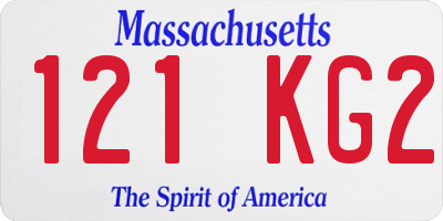 MA license plate 121KG2