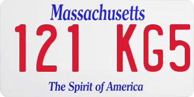 MA license plate 121KG5