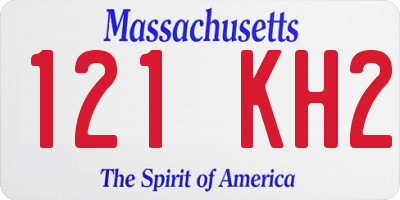 MA license plate 121KH2