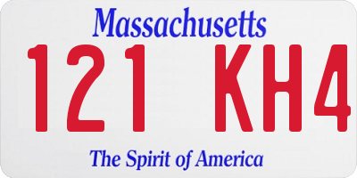 MA license plate 121KH4