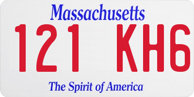MA license plate 121KH6