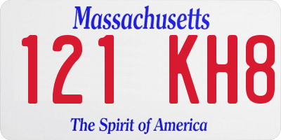 MA license plate 121KH8