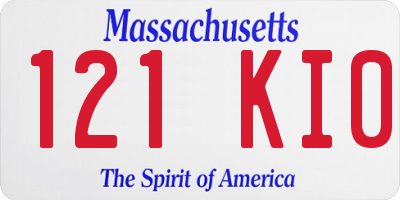 MA license plate 121KI0