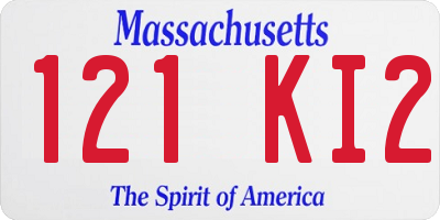 MA license plate 121KI2