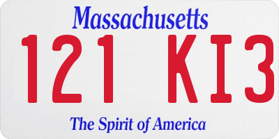 MA license plate 121KI3