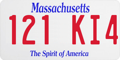 MA license plate 121KI4