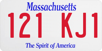 MA license plate 121KJ1