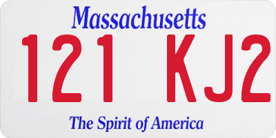 MA license plate 121KJ2
