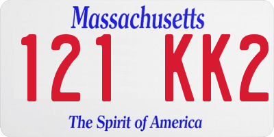 MA license plate 121KK2