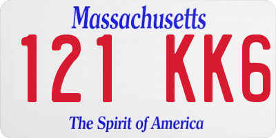 MA license plate 121KK6