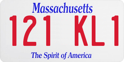 MA license plate 121KL1