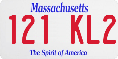 MA license plate 121KL2