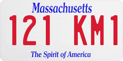 MA license plate 121KM1