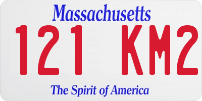 MA license plate 121KM2