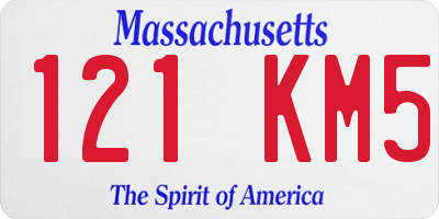 MA license plate 121KM5