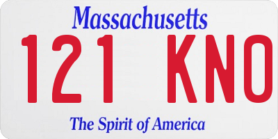 MA license plate 121KN0