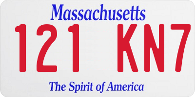 MA license plate 121KN7