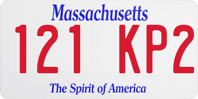 MA license plate 121KP2