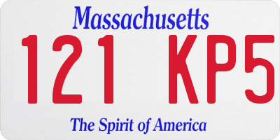 MA license plate 121KP5