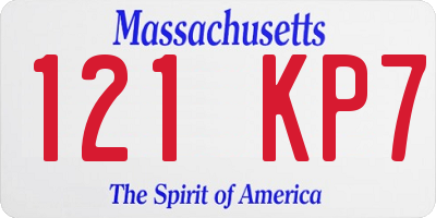 MA license plate 121KP7