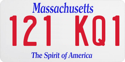 MA license plate 121KQ1