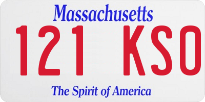 MA license plate 121KS0