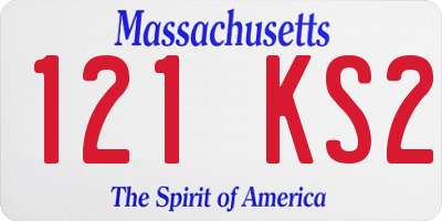 MA license plate 121KS2