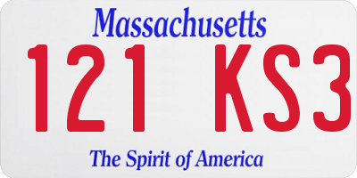 MA license plate 121KS3