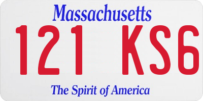MA license plate 121KS6
