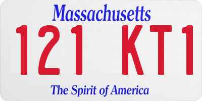 MA license plate 121KT1