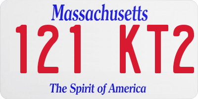 MA license plate 121KT2