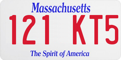 MA license plate 121KT5