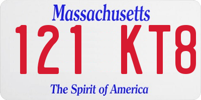MA license plate 121KT8
