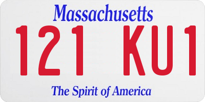 MA license plate 121KU1