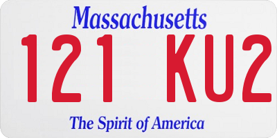 MA license plate 121KU2
