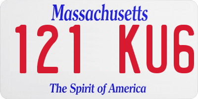 MA license plate 121KU6