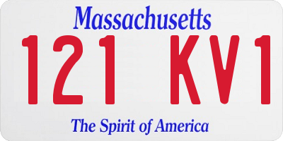 MA license plate 121KV1
