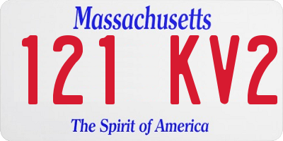MA license plate 121KV2